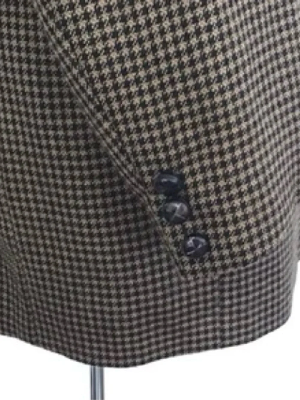 Macy's Club Room Brown /Black Houndstooth Wool Two Button Blazer 44 Regular EUC